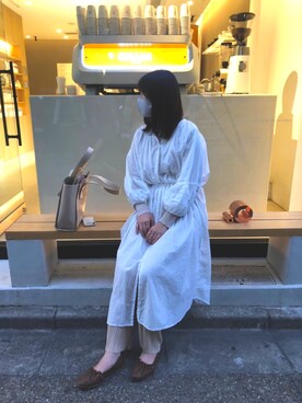 「ローリーズファーム(LOWRYS FARM)」｜「アイテム（シャツワンピース）」を使った、yu さん（レディース・163cm）の春コーディネート
