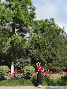 「ONLY（オンリー）のアイテム（スカート）」を使った、糖姜酱さん（レディース・159cm）の夏コーディネート