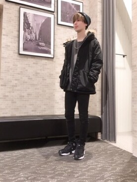 「HVC（エイチブイシー）のアイテム（ジャケット/アウター）」を使った、(　ﾟдﾟ)ｸﾜｯPさん（メンズ・171cm）の冬コーディネート