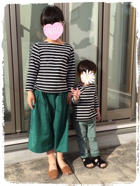 「H&M（エイチ・アンド・エム）のアイテム（その他パンツ）」を使った、yu-soさん（キッズ・129cm）の春コーディネート