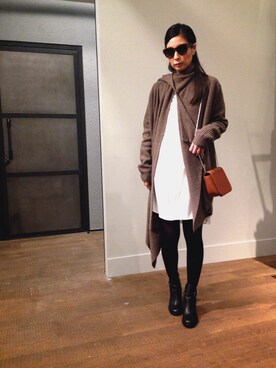 「ALLSAINTS（オールセインツ）のアイテム（シャツワンピース）」を使った、Mayu (ALLSAINTS)さん（レディース・167cm）の冬コーディネート