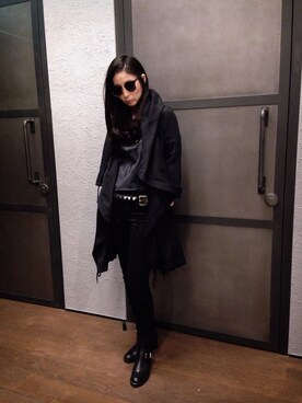 「ALLSAINTS（オールセインツ）のアイテム（モッズコート）」を使った、Mayu (ALLSAINTS)さん（レディース・167cm）の冬コーディネート
