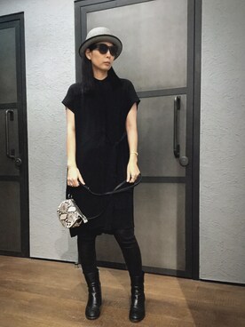 「スネーク柄」｜「アイテム（ワンピース/ドレス）」を使った、Mayu (ALLSAINTS)さん（レディース・167cm）の夏コーディネート