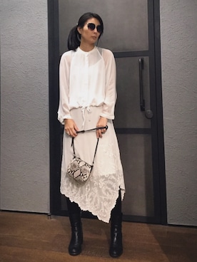 「ALLSAINTS（オールセインツ）のアイテム」を使った、Mayu (ALLSAINTS)さん（レディース・167cm）の夏コーディネート