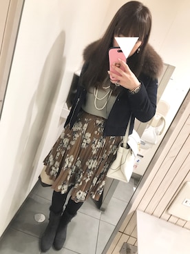 「MISCH MASCH（ミッシュマッシュ）のアイテム（ライダースジャケット）」を使った、まちゅんさん（レディース・168cm）の冬コーディネート