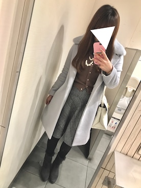 「RD（ルージュ ディアマン）のアイテム（ジャケット/アウター）」を使った、まちゅんさん（レディース・168cm）の冬コーディネート