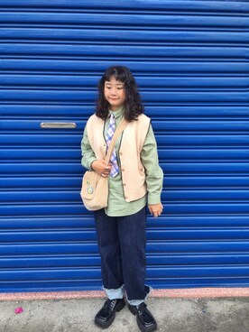 「NONENON（ノンノン）のアイテム」を使った、陳浿邗さん（レディース・159cm）の春コーディネート