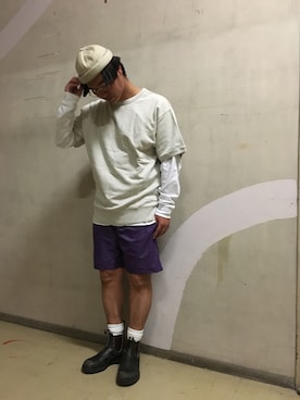 「Saturdays NYC（サタデーズ ニューヨークシティ ）のアイテム（スウェット）」を使った、Shotanukiさん（メンズ・172cm）の春コーディネート