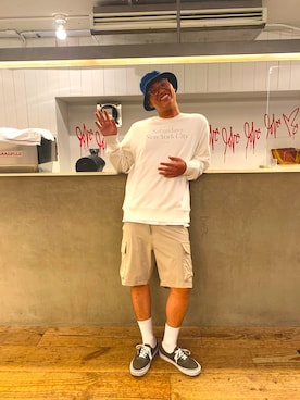「Saturdays NYC（サタデーズ ニューヨークシティ ）のアイテム（帽子）」を使った、Shotanukiさん（メンズ・172cm）の春コーディネート