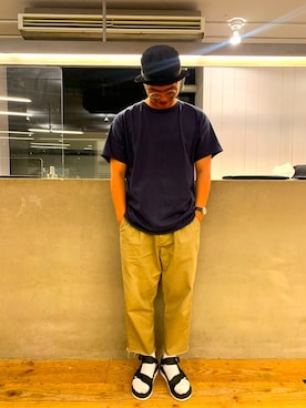 「Saturdays NYC（サタデーズ ニューヨークシティ ）のアイテム（サンダル）」を使った、Shotanukiさん（メンズ・172cm）の夏コーディネート