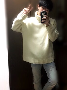白ニットセーター のメンズ人気ファッションコーディネート Wear