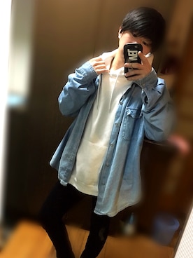 「glamb（グラム）のアイテム（デニムジャケット）」を使った、ゆーくんさん（メンズ・166cm）の春コーディネート