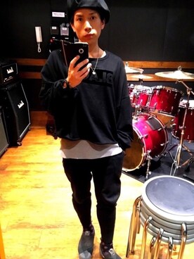 「HARE（ハレ）のアイテム（ハンチング/ベレー帽）」を使った、小澤水秀さん（メンズ・163cm）の秋コーディネート