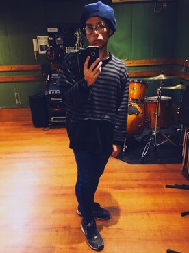 「シンプルおしゃれが好き」｜「アイテム（ハンチング/ベレー帽）」を使った、小澤水秀さん（メンズ・163cm）の秋コーディネート