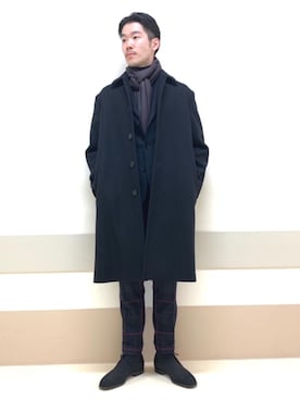 「UNITED ARROWS（ユナイテッドアローズ）のアイテム（マフラー）」を使った、Garthuさん（メンズ・174cm）の冬コーディネート