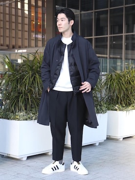 「Pyrenex（ピレネックス）のアイテム（ダウンベスト）」を使った、Garthuさん（メンズ・174cm）の春コーディネート