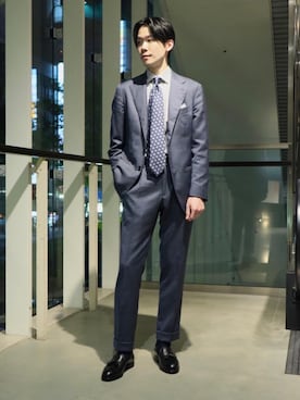 「ビジネス」｜「アイテム（スーツセット）」を使った、Garthuさん（メンズ・174cm）の夏コーディネート