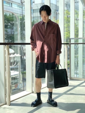 「TOMOE（トモエ）のアイテム」を使った、Garthuさん（メンズ・174cm）の夏コーディネート