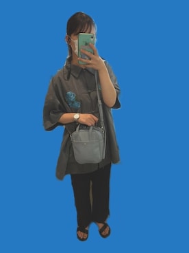 「Actually（アクチュアリー）のアイテム（アナログ腕時計）」を使った、せんぱなさん（レディース・154cm）の夏コーディネート