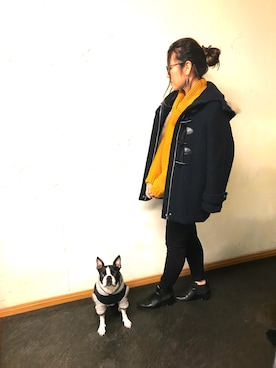 「マスタード」｜「アイテム（ダッフルコート）」を使った、sool.9さん（レディース・155cm）の秋コーディネート