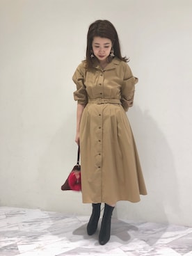 「アイテム（トートバッグ、レッド系）」を使った、 MAYUKOさん（レディース・159cm）の夏コーディネート