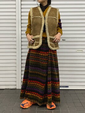 「レタードカーディガン」｜まさこさん（レディース・156cm）の冬コーディネート