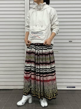 「ナイロンパーカー」｜「アイテム（ブーツ）」を使った、まさこさん（レディース・156cm）の春コーディネート