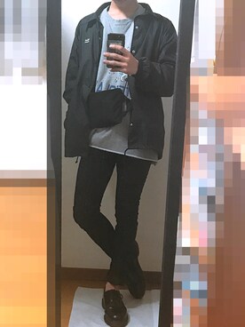 「UNDERCOVER（アンダーカバー）のアイテム（ナイロンジャケット）」を使った、yさん（メンズ・171cm）の春コーディネート