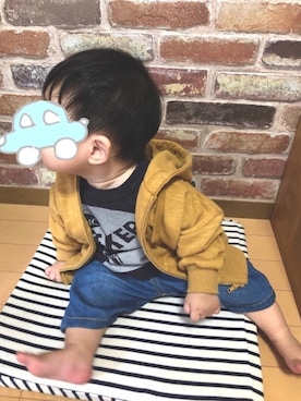 「マスタードイエロー」｜taki1673さん（キッズ・70cm）の秋コーディネート