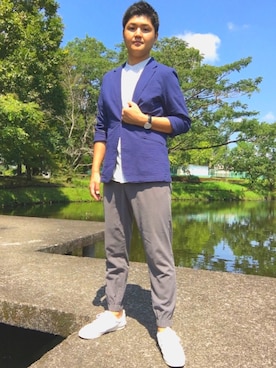 「SPADE（スペード）のアイテム（ジャケット/アウター）」を使った、りゅうさん（メンズ・174cm）の夏コーディネート