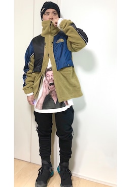 「スウエット」｜「アイテム（ブルゾン）」を使った、千本ノックさんさん（メンズ・165cm）の冬コーディネート