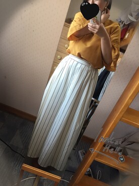 「マスタードイエロー」｜ネックさん（レディース・152cm）の夏コーディネート