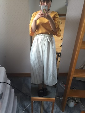 「マスタードイエロー」｜ネックさん（レディース・152cm）の秋コーディネート