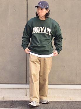 「アイテム（ニットキャップ/ビーニー、ブルー系）」を使った、木下さん（メンズ・167cm）の春コーディネート