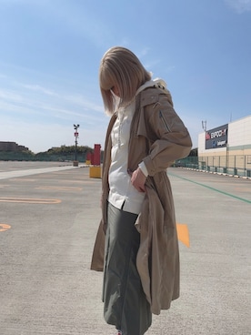 「AVIREX（アヴィレックス）のアイテム（トレンチコート）」を使った、ayanaさん（レディース・169cm）の春コーディネート