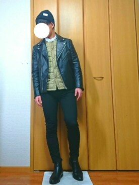「ONE DAY KMC （ワンデイケーエムシー）のアイテム（シューズ）」を使った、hasuさん（メンズ・173cm）の冬コーディネート