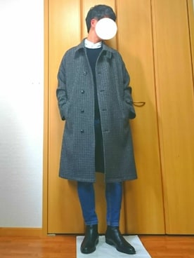 「ONE DAY KMC （ワンデイケーエムシー）のアイテム（シューズ）」を使った、hasuさん（メンズ・173cm）の冬コーディネート