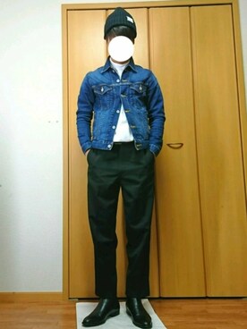 「ONE DAY KMC （ワンデイケーエムシー）のアイテム（シューズ）」を使った、hasuさん（メンズ・173cm）の春コーディネート