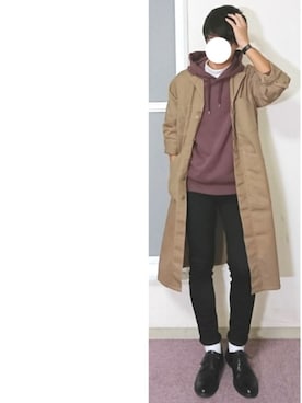 「秋のブラウンスタイル」｜「アイテム（チェスターコート）」を使った、hasuさん（メンズ・173cm）の秋コーディネート
