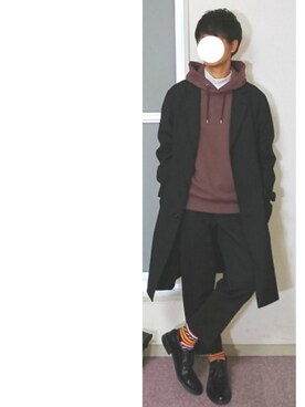 「秋のブラウンスタイル」｜「アイテム（チェスターコート）」を使った、hasuさん（メンズ・173cm）の秋コーディネート