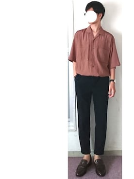 「EN ROUTE（アンルート）のアイテム（スラックス）」を使った、hasuさん（メンズ・173cm）の夏コーディネート