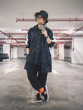 「NEXHYPE（ネックスハイプ）のアイテム」を使った、Jimi Wangさん（メンズ・175cm）の冬コーディネート