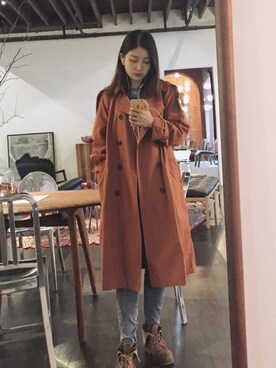 「5cm（ファイブシーエム）のアイテム」を使った、贺阿水さん（レディース・170cm）の冬コーディネート