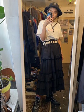 「Yohji Yamamoto（ヨウジヤマモト）のアイテム（スカート）」を使った、azumiさん（レディース・160cm）の春コーディネート