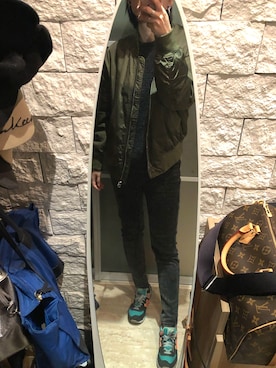 「PULL&BEAR（プルアンドベア）のアイテム（スタジャン）」を使った、odvboさん（レディース・169cm）の春コーディネート