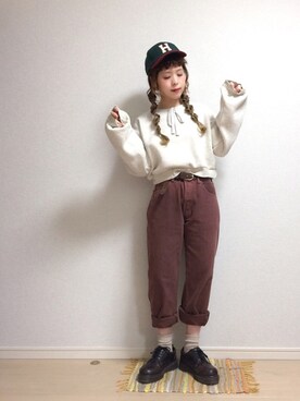「merry jenny（メリージェニー）のアイテム（ジャージ）」を使った、☆★gizmo★☆さん（レディース・159cm）の冬コーディネート