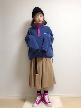「おおぶりピアス」｜「アイテム（スニーカー）」を使った、☆★gizmo★☆さん（レディース・159cm）の冬コーディネート