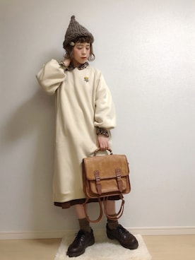 「サッチェルバッグ」｜「アイテム（帽子）」を使った、☆★gizmo★☆さん（レディース・159cm）の春コーディネート