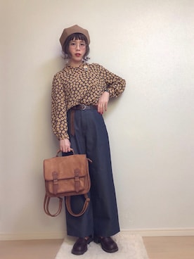 「サッチェルバッグ」｜「アイテム（アクセサリー）」を使った、☆★gizmo★☆さん（レディース・159cm）の春コーディネート