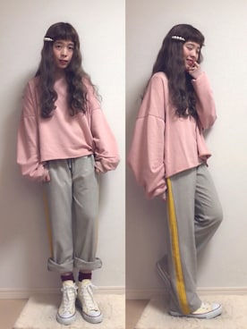「アイテム（バレッタ/ヘアクリップ、ホワイト系）」を使った、☆★gizmo★☆さん（レディース・159cm）の春コーディネート